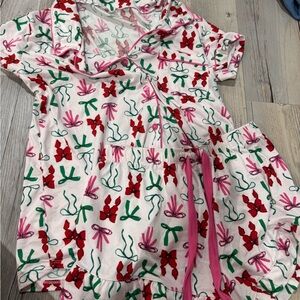 Colorful Bow Print Pajama Set